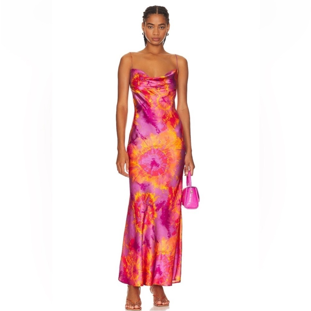 Ronny Kobo Collection Capri 100% Silk Spaghetti Strap Slip Dress